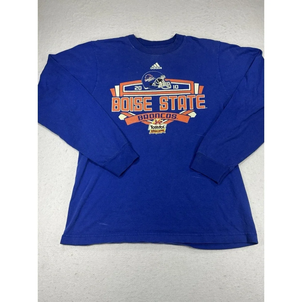 Boise State Broncos 2009-2010 Fiesta Bowl Perfect Season Adidas Long Sleeve S